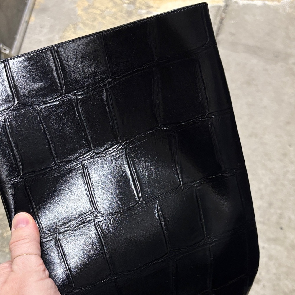 BNWT H&M Croc Black Knee-High Boots - Picture 11 of 12